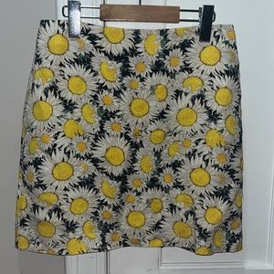 & Other Stories Linen Mini Skirt w Sunflower Print